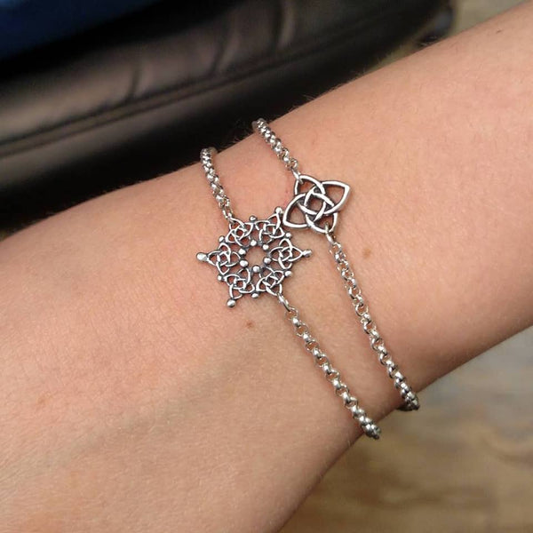 Celtic Starlight Chain Bracelet and Snowflake Chain Bracelet