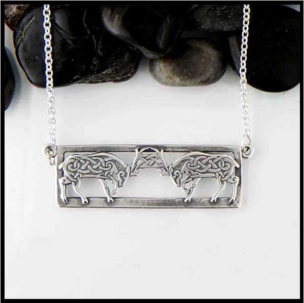 Celtic Deer Necklace in sterling silver