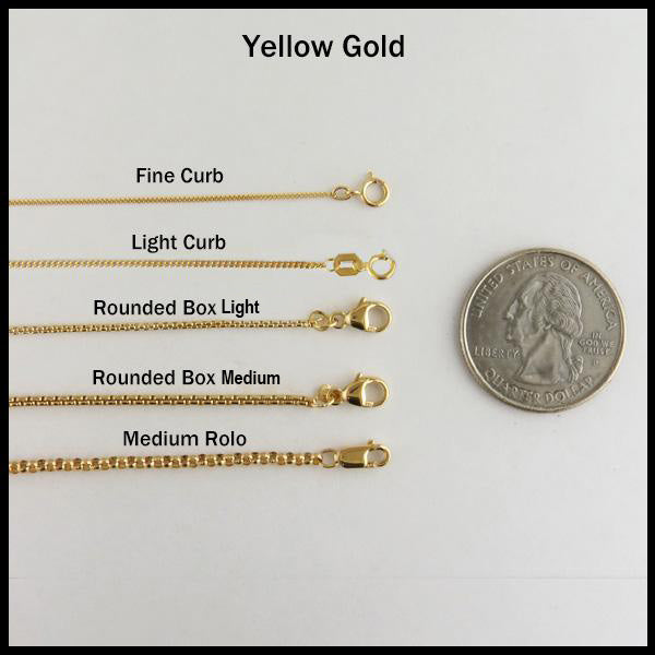 Yellow gold chain options