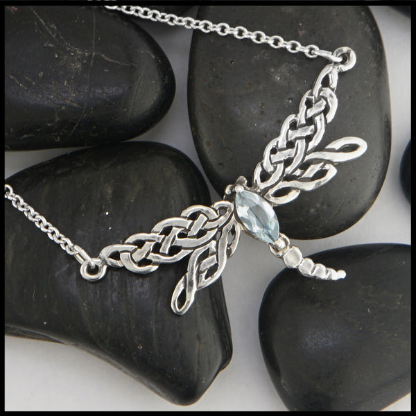 dragonfly aquamarine pendant
