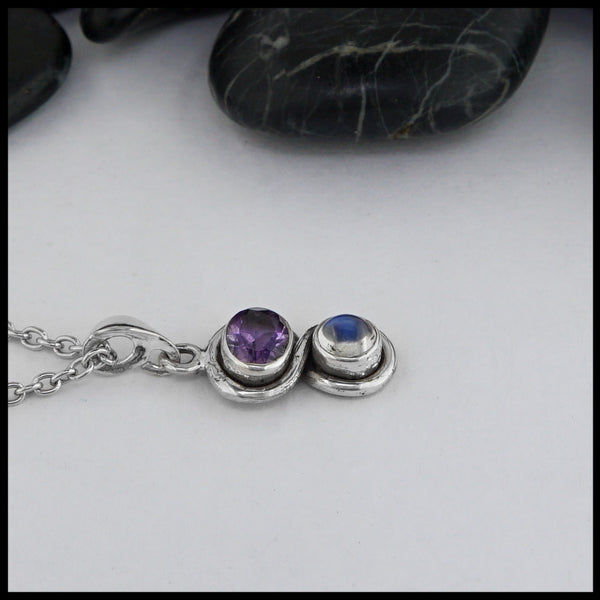 amethyst and moonstone pendant 