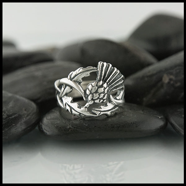 Scottish Thistle Ring in Sterling Silver
