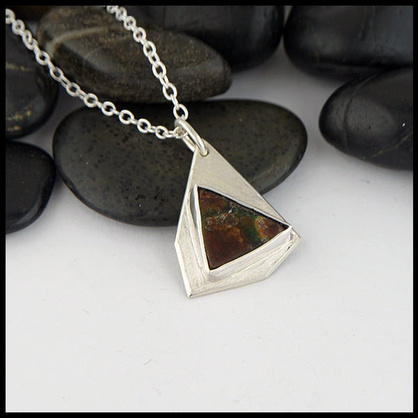 triangular ammolite pendant