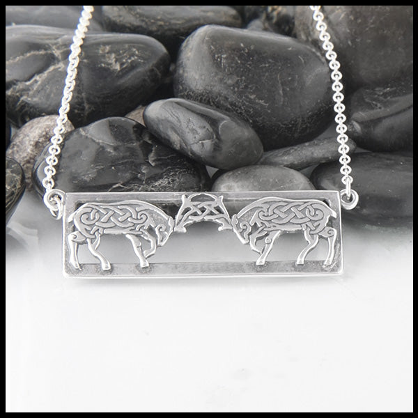 Celtic Deer Necklace in sterling silver