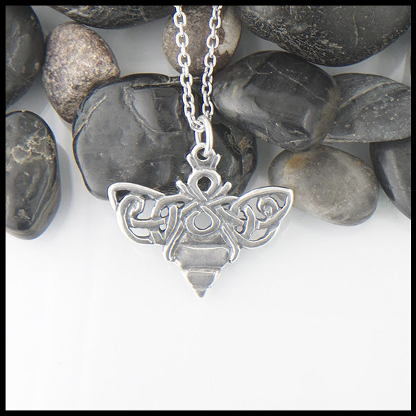 Celtic Bee Sterling Silver Necklace