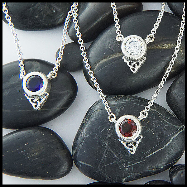 trinity necklace with gemstones