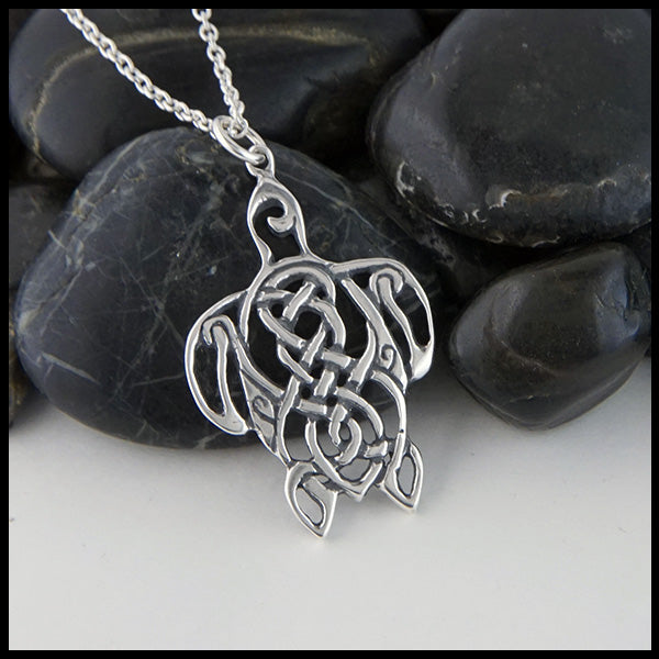 Celtic Turtle pendant in Sterling Silver