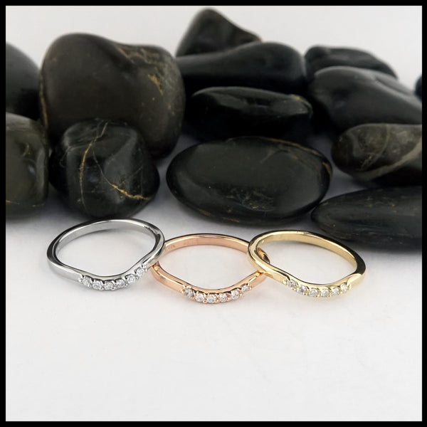 stacking ring with diamonds