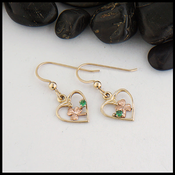 heart shamrock earrings 
