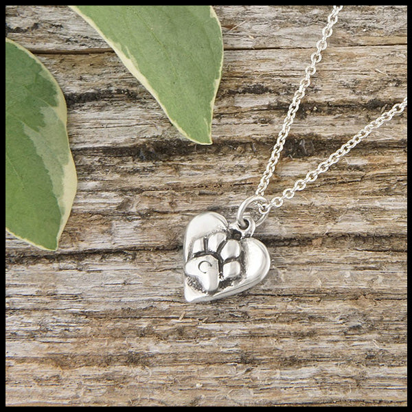 Personalized Paw Print Necklace in sterling silver