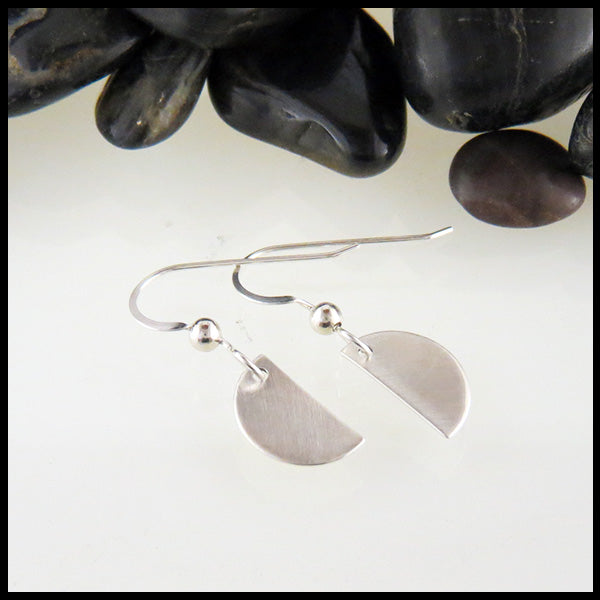 dainty silver half moon earrings