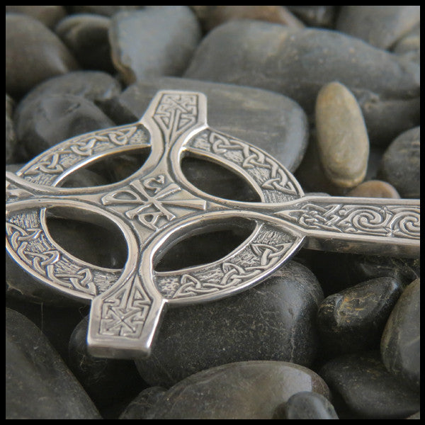 Celtic Chi Rho Pectoral Cross in Sterling Silver