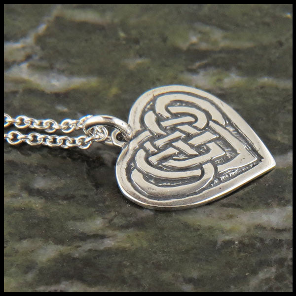 Small Celtic Heart knot necklace in Sterling Silver