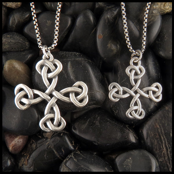 Equal Arm celtic cross necklace in sterling silver