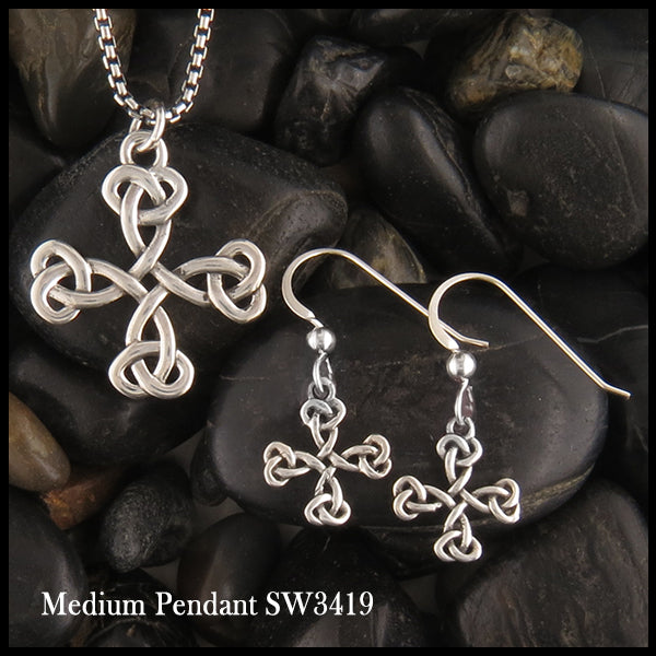 Equal Arm Cross Pendant and Earring Set