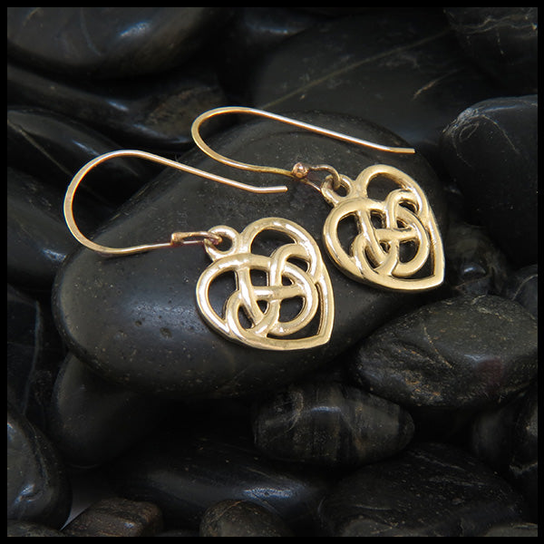 Celtic Hearts in yellow gold