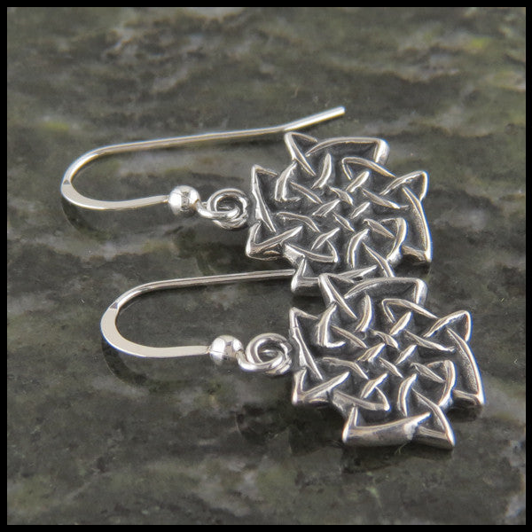 Large Celtic Knot drop earrings in Sterling Silver