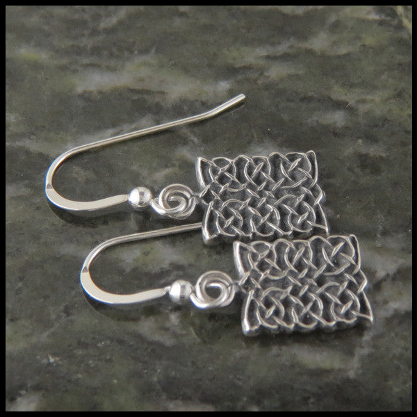 Unique Celtic Knot Drop earrings in Sterling Silver