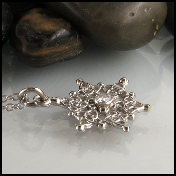 Diamond snowflake pendant