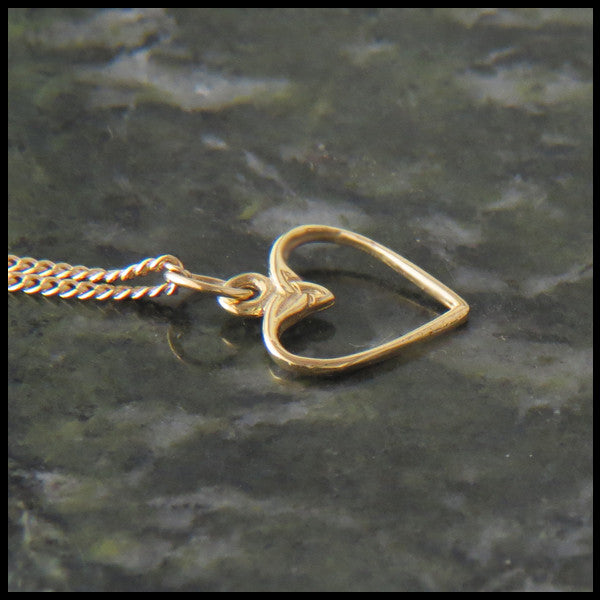 Dainty Celtic Knot Heart pendant and earring set in 14K Gold