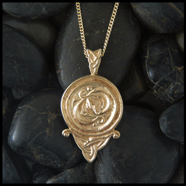 Unique Celtic pendant in 14K Yellow, Rose and White Gold