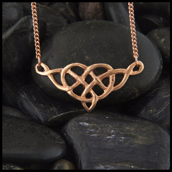 Celtic Heart knot pendant in 14K Rose