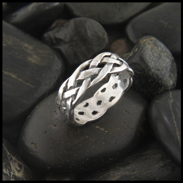 Open Celtic Knot Braided Band Ring Sterling Silver