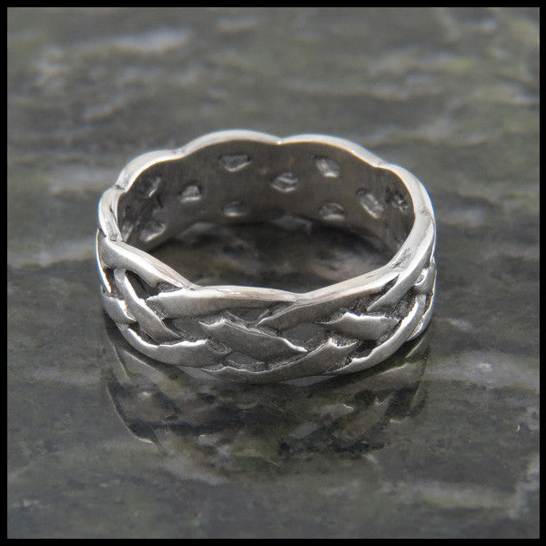 Open Celtic Knot Braided Band Ring Sterling Silver