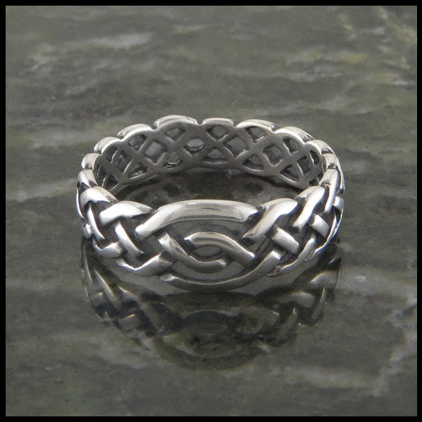 Open Celtic Knot Ring Band in Sterling Silver