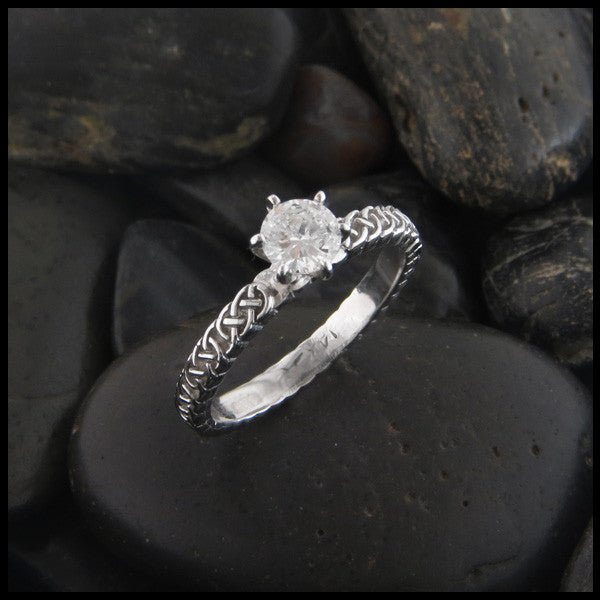 Josephine's Knot, Lover's Knot Celtic Engagement Ring with Diamond