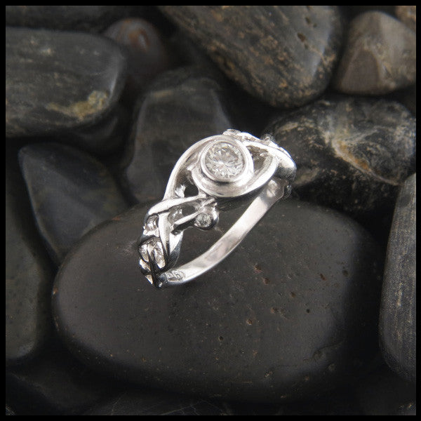 Diamond Bezel Set Celtic Engagement Ring