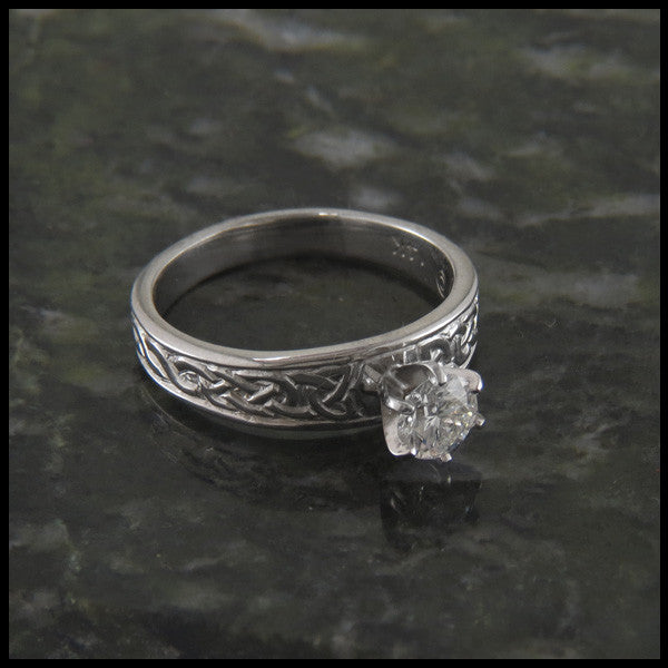 Tapered Celtic Knot Diamond Engagement Ring