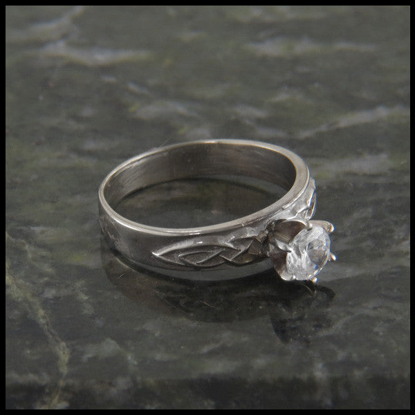 Simple Celtic Knot Diamond Engagement Ring