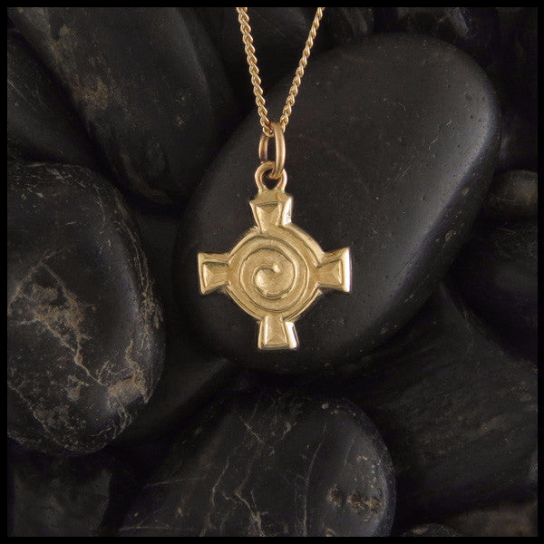 Walker Metalsmiths Small Celtic Spiral Cross in 14K Gold