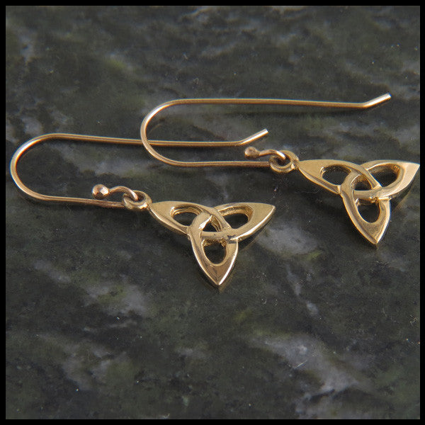 Triquetra Drop earrings in 14K Gold