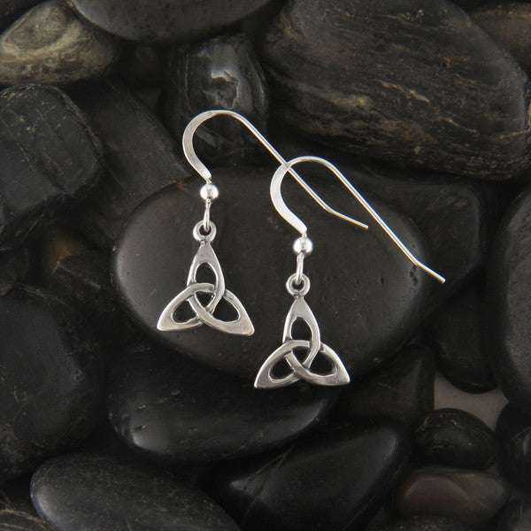 Sterling Silver drop or post triquetra earrings