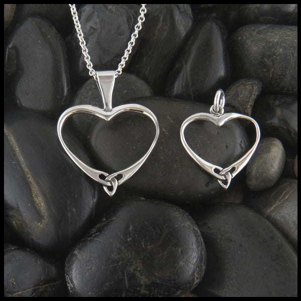 Simple Celtic Knot heart pendants in Sterling Silver