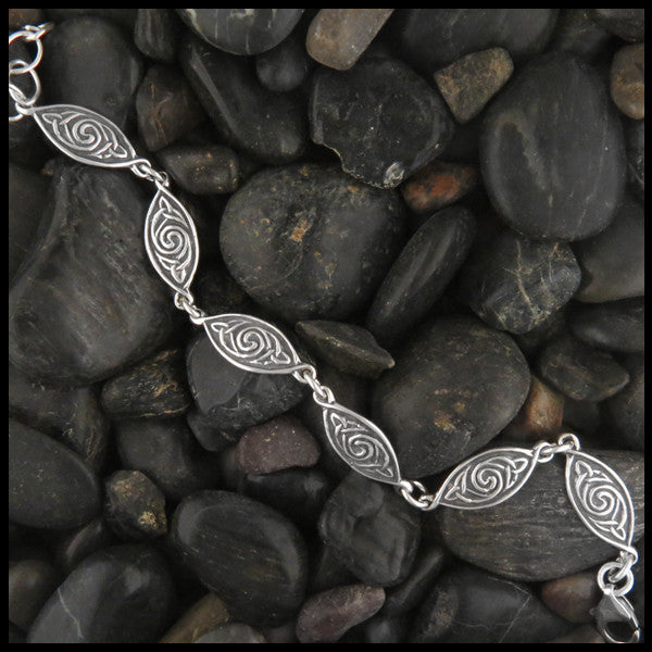 Triquetra Spiral Celtic link bracelet