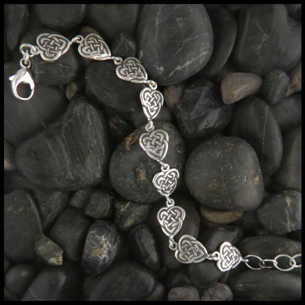 Maggie's Heart link bracelet in Sterling Silver or Gold