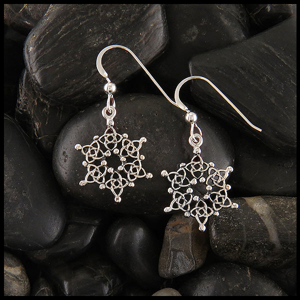 Celtic Snowflake Earrings in Sterling Silver