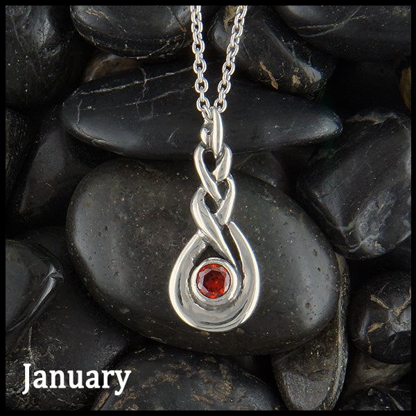 March Celtic Birthstone Pendant in Sterling Silver