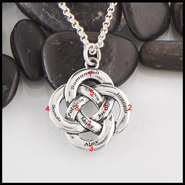 Large Personalized Josephine's Knot pendant in sterling silver