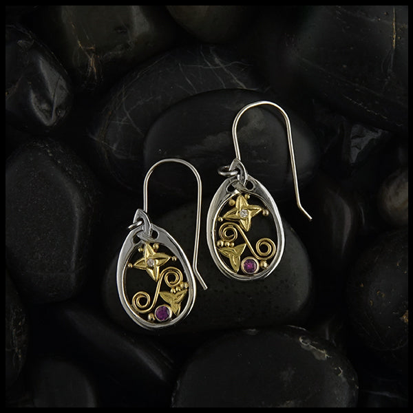 Celtic Star Purple Sapphire Earrings