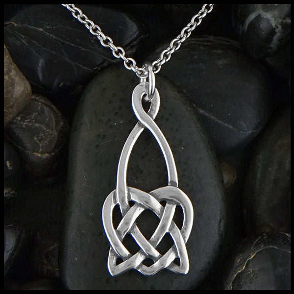 Overhead view of Open Heart Knot Pendant