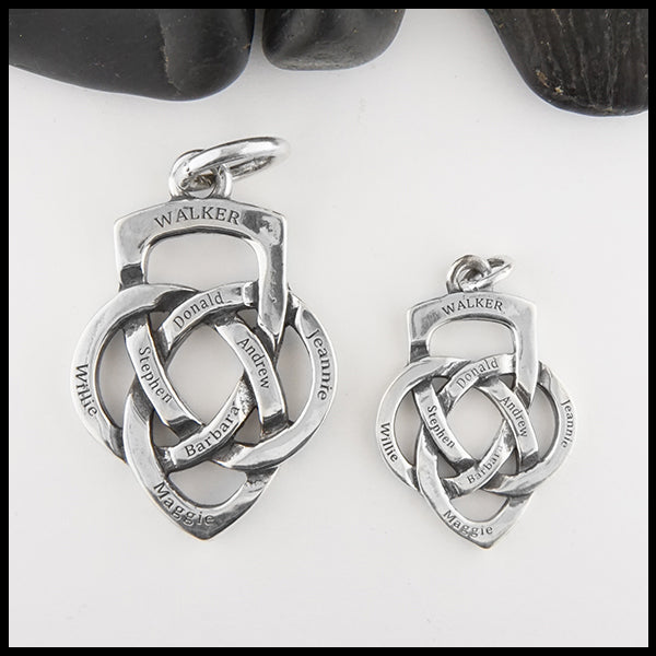 Engraved Father's Knot pendants