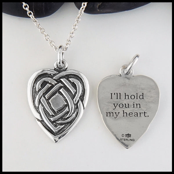 "I'll hold you in my heart." Personalized Maggie's Heart Pendants