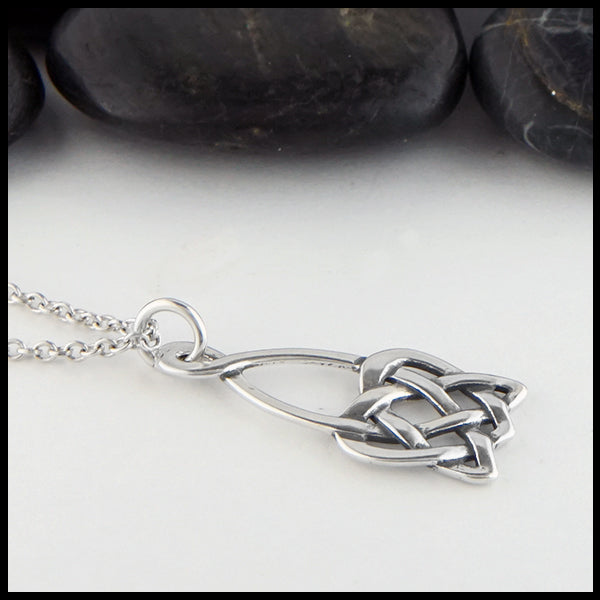 Overhead view of Open Heart Knot Pendant