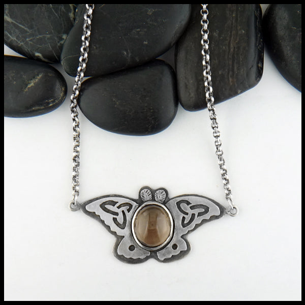 Celtic Moth Pendant in Sterling Silver