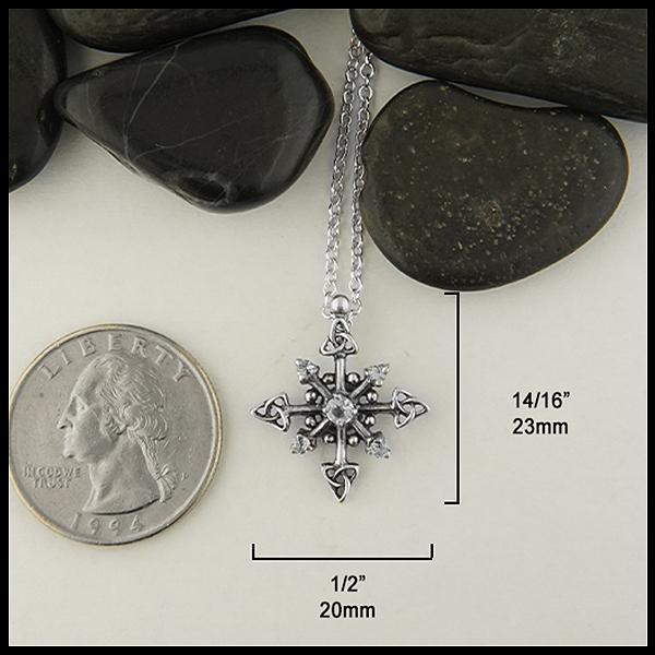 Trinity snowflake pendant and earring set