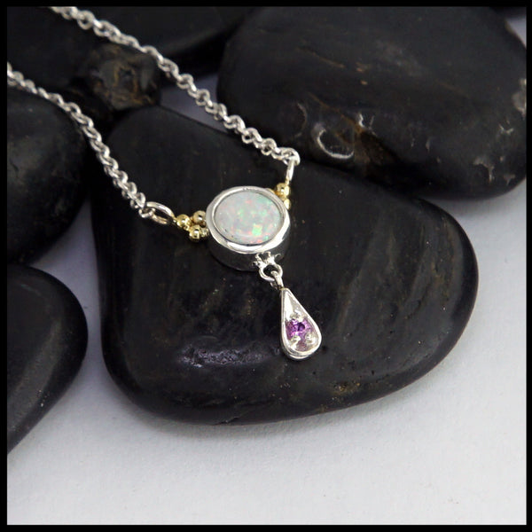 opal and lavender pendant